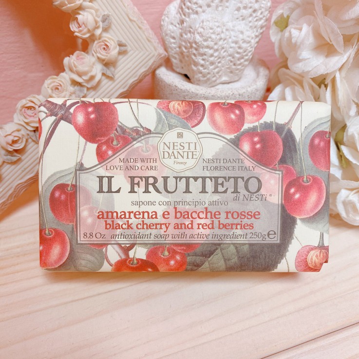 天然鮮果-黑櫻桃紅莓果皂250g安摩兒
