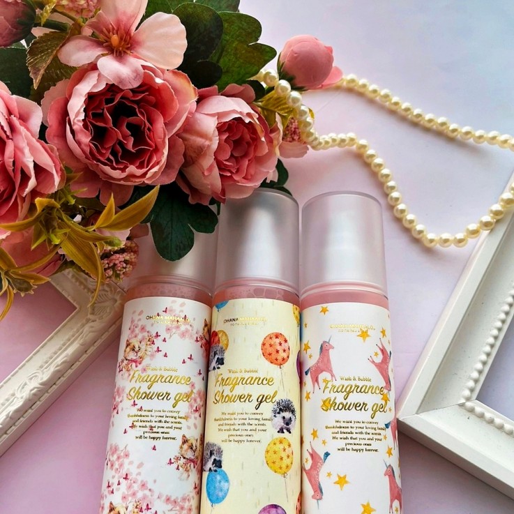 OHANA MAHAALO 貓戲春櫻 粉香泡泡沐浴露150ml安摩兒