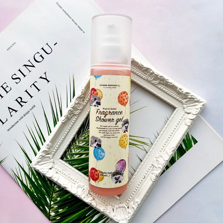 OHANA MAHAALO 刺蝟氣球 粉香泡泡沐浴露150ml安摩兒