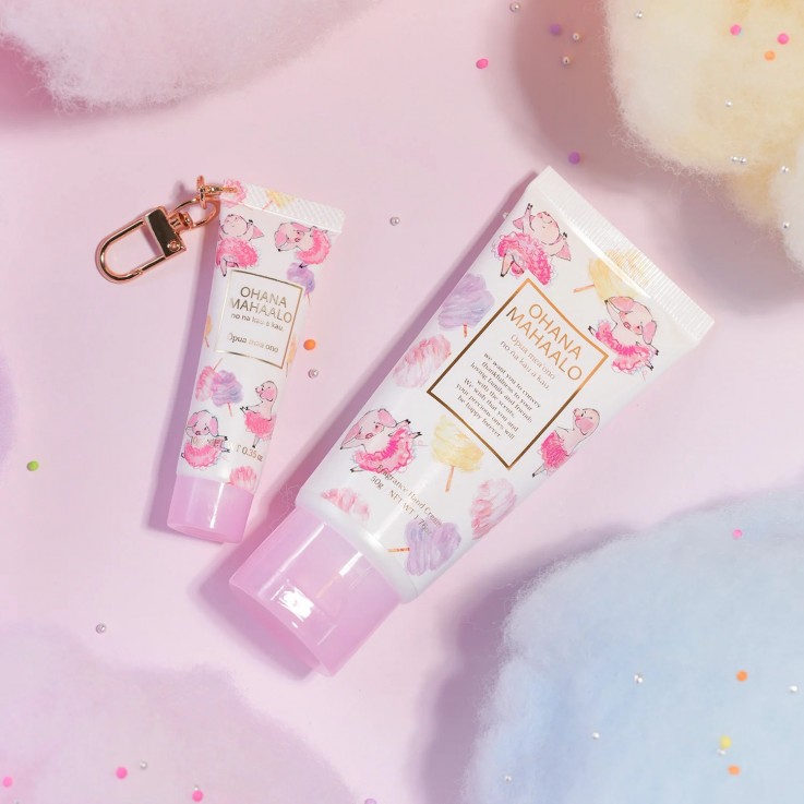 OHANA MAHAALO珍豬粉櫻十時香隨限定護手霜吊飾10g安摩兒
